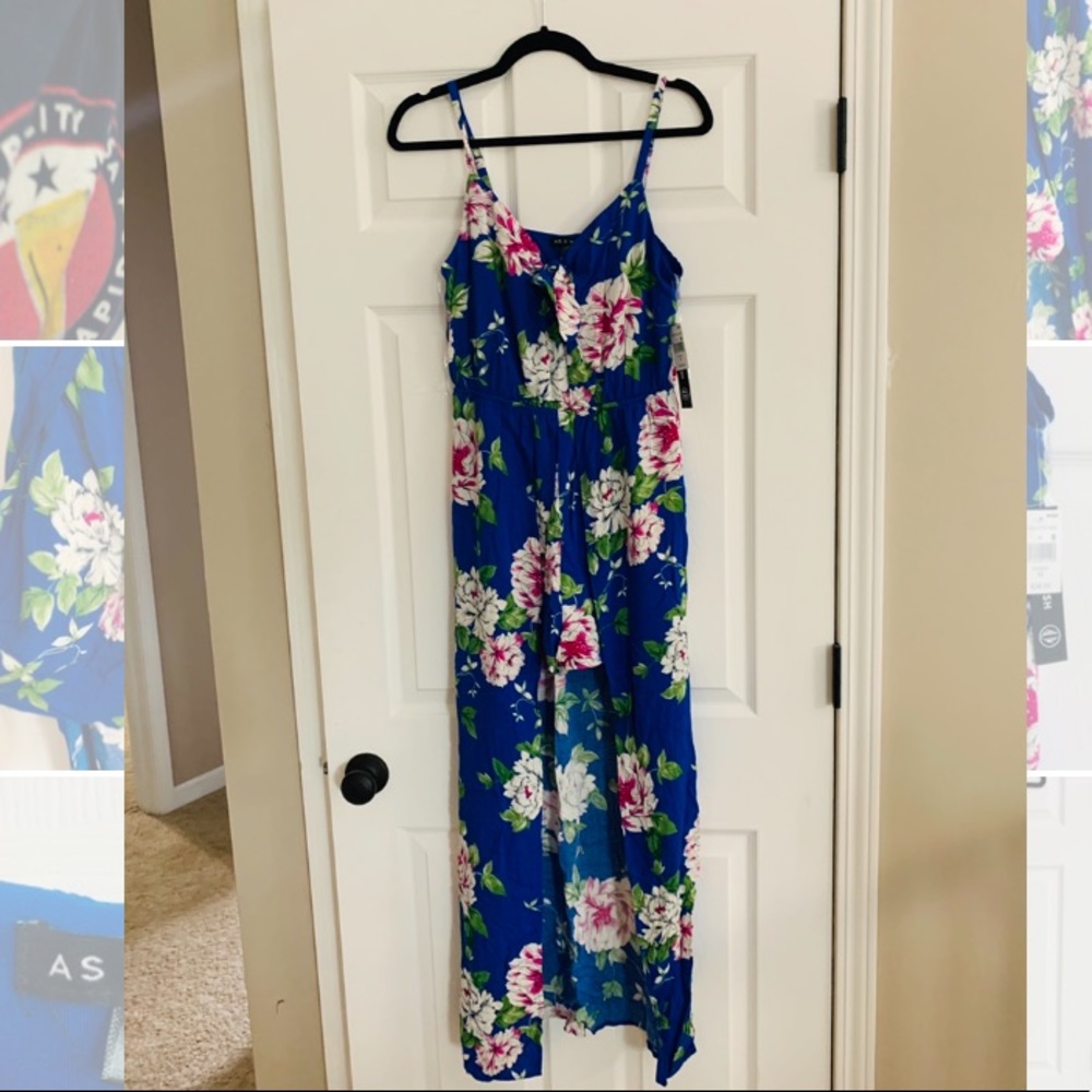 NWT-Floral Romper with Maxi Skirt